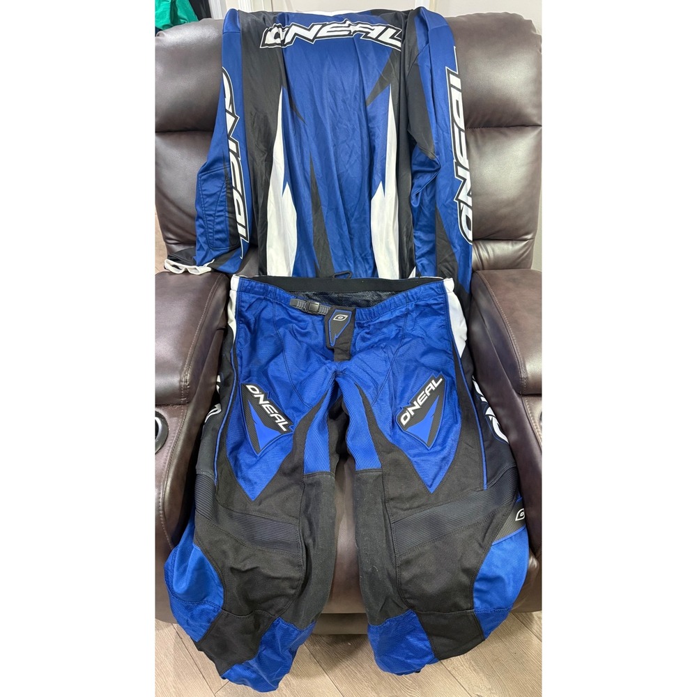 ONeal Element Motocross Gear Set Blue Black White XL Jersey and Size 42 Pants MX